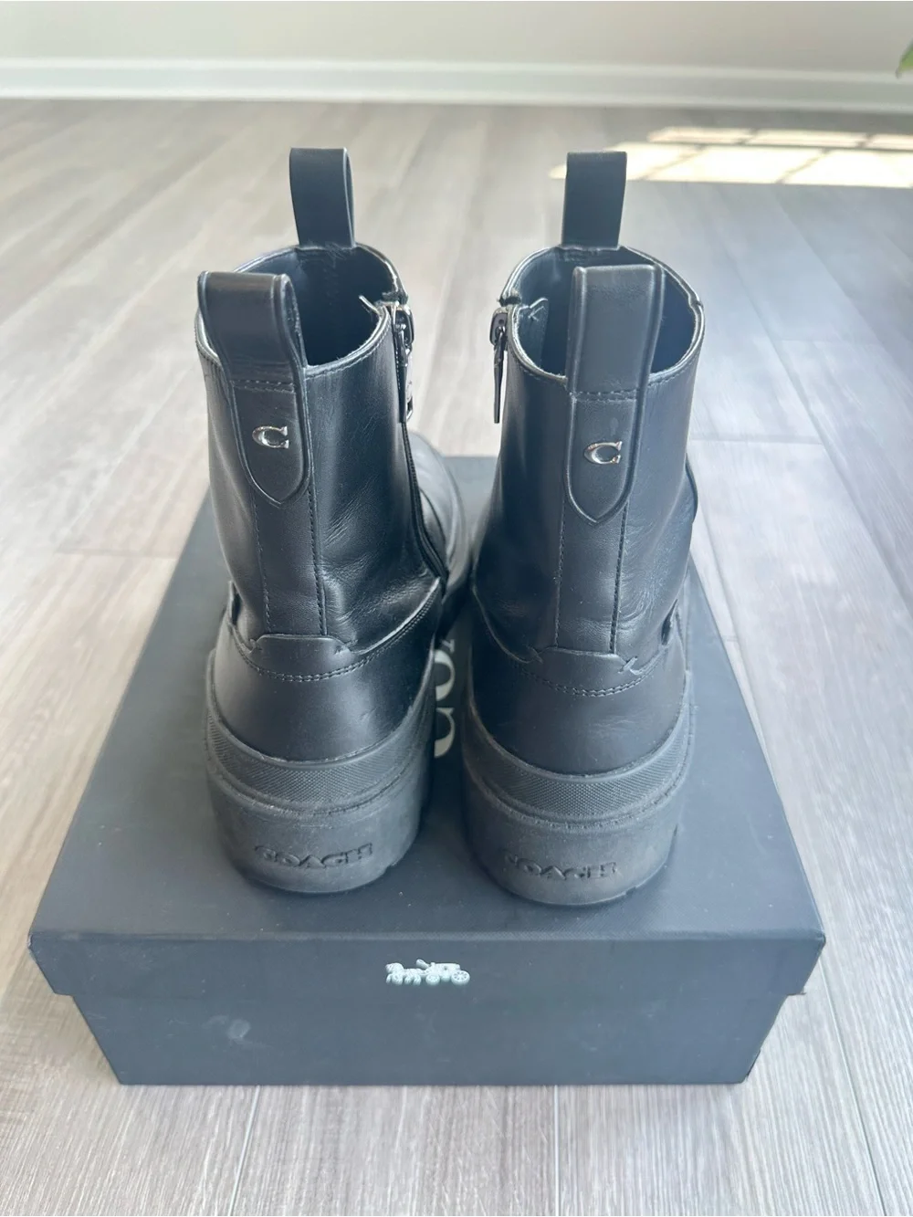 COACH Men's Black Leather CAIDEN BOOT